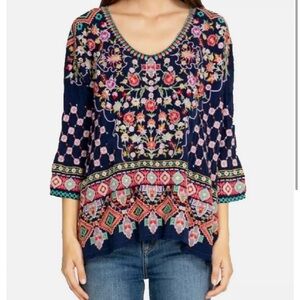 NWT - Johnny Was Sandra Blouse - Blue Night - XL